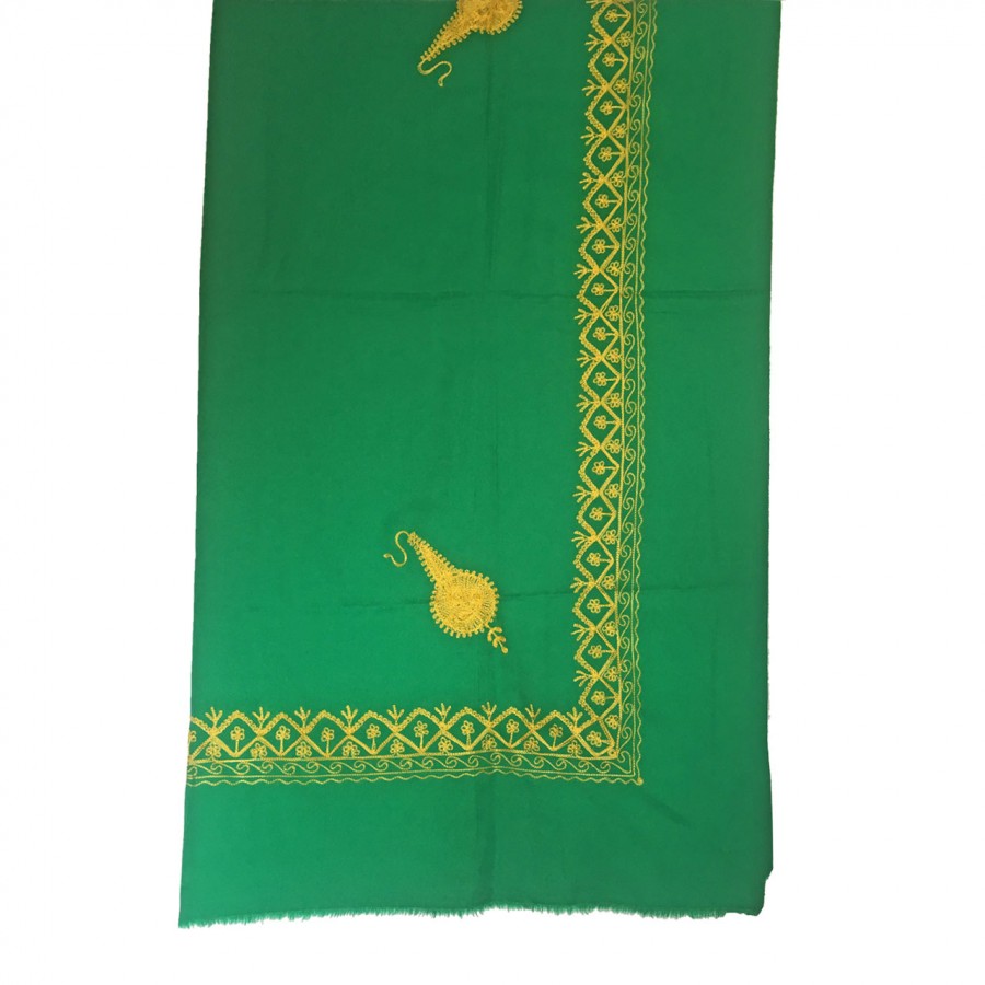 Green & Yellow Aari Embroidered Ommani Musar / Rumal / Ghutra / Shemagh